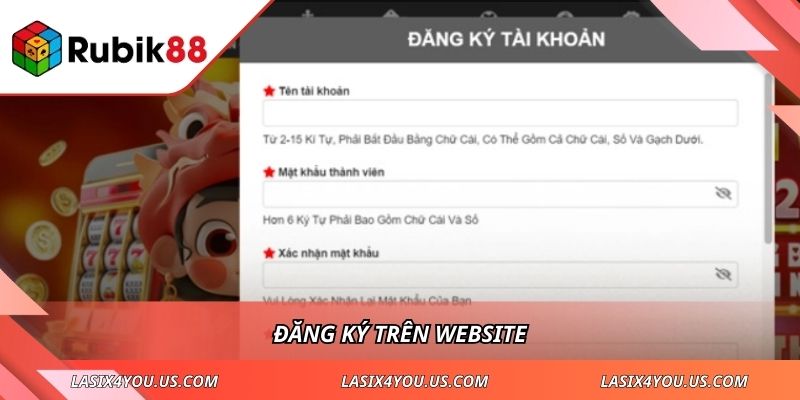Đăng ký trên website