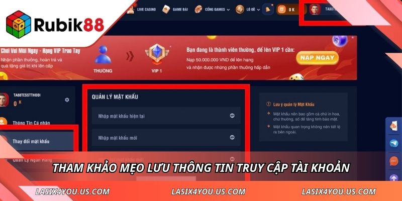 Tham khảo mẹo lưu thông tin truy cập tài khoản